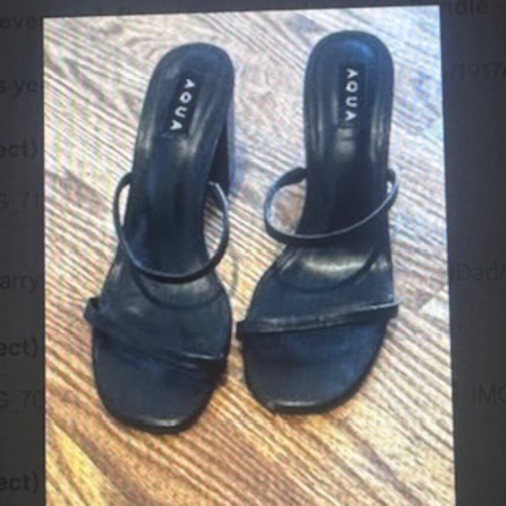 Aqua Strappy Sandal/Mule in Leather Size 8